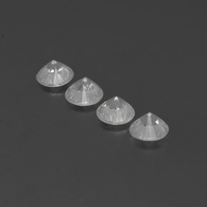 Gemas de circón blanco natural de 4,65 ct, corte redondo, VVS-VS