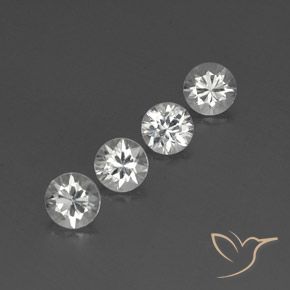 Gemas de Circón Blanco natural de 4.66 ct, Redondo, VVS-VS