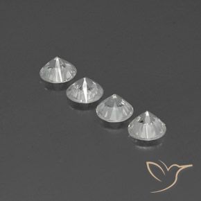 Gemas de Circón Blanco natural de 4.66 ct, Redondo, VVS-VS