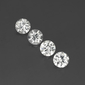 Gemas de Circón Blanco natural de 4.52 ct, Corte Redondo, VVS-VS
