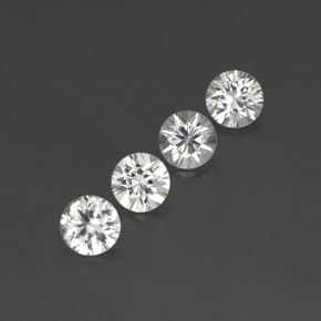 Gemas de Circón Blanco natural de 4.52 ct, Corte Redondo, VVS-VS