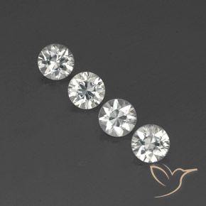 4.62ctw Natural Blanco claro Circón, Redondo, VVS-VS