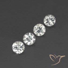 Gemas de Circón Blanco claro natural de 4.62 ct, Redondo, VVS-VS