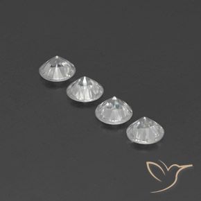 Gemas de Circón Blanco claro natural de 4.62 ct, Redondo, VVS-VS