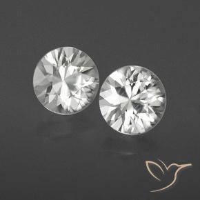 Gemas de Circón Blanco natural de 2.04 ct, Redondo, VVS-VS