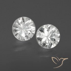 Gemas de Circón Blanco natural de 2.33 ct, Redondo, VS