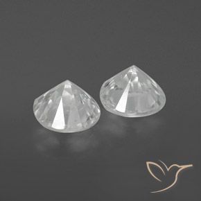 Gemas de Circón Blanco natural de 2.34 ct, Redondo, VVS-VS