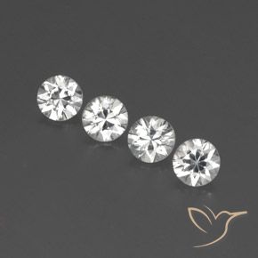 Gemas de Circón Blanco natural de 4.38 ct, Redondo, VVS-VS