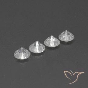 Gemas de Circón Blanco natural de 4.38 ct, Redondo, VVS-VS