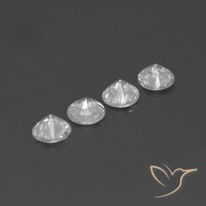 Gemas de Circón Blanco claro natural de 4.21 ct, Redondo, VS