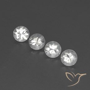 Gemas de Circón Blanco claro natural de 4.75 ct, Redondo, VVS-VS