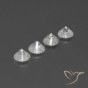Gemas de Circón Blanco claro natural de 4.75 ct, Redondo, VVS-VS