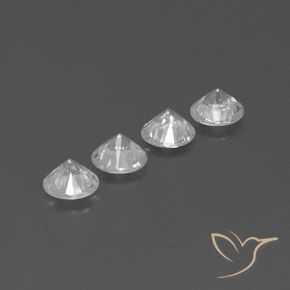 Gemas de Circón Blanco claro natural de 4.41 ct, Redondo, VS