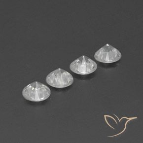 Gemas de Circón Blanco claro natural de 4.44 ct, Redondo, VVS-VS