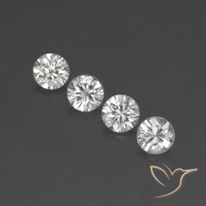 Gemas de Circón Blanco claro natural de 4.63 ct, Redondo, VVS-VS