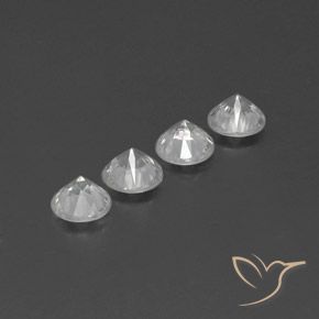 Gemas de Circón Blanco claro natural de 4.63 ct, Redondo, VVS-VS