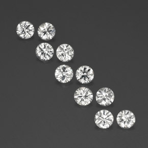 Gemas de circón blanco natural de  ct, corte redondo, VVS-VS
