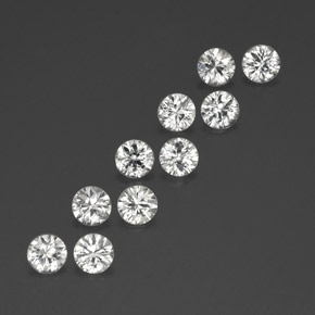 Gemas de circón blanco natural de  ct, corte redondo, VVS-VS