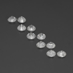 Gemas de circón blanco natural de  ct, corte redondo, VVS-VS