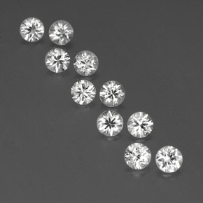 Gemas de circón blanco natural de  ct, corte redondo, VVS-VS