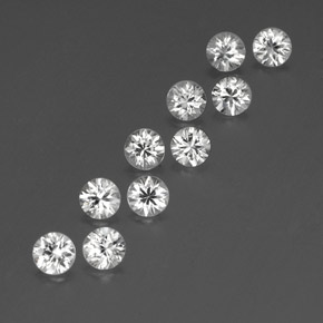 Gemas de circón blanco natural de  ct, corte redondo, VVS-VS
