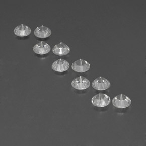 Gemas de circón blanco natural de  ct, corte redondo, VVS-VS