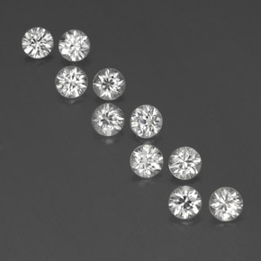 Gemas de circón blanco natural de  ct, corte redondo, VVS-VS