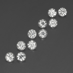 Gemas de circón blanco natural de  ct, corte redondo, VVS-VS