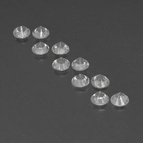 Gemas de circón blanco natural de  ct, corte redondo, VVS-VS