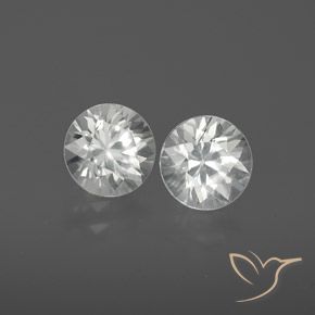 Gemas de Circón Blanco claro natural de 2.41 ct, Redondo, VVS-VS