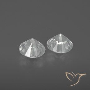 Gemas de Circón Blanco claro natural de 2.41 ct, Redondo, VVS-VS