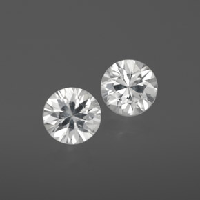 Gemas de circón blanco natural de 2,13 ct, corte redondo, VVS-VS