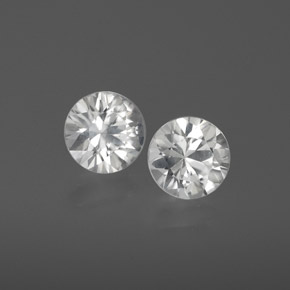 Gemas de circón blanco natural de 2,13 ct, corte redondo, VVS-VS