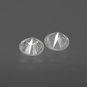 Gemas de circón blanco natural de 2,13 ct, corte redondo, VVS-VS
