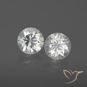 Gemas de Circón Blanco natural de 2.42 ct, Redondo, VVS-VS