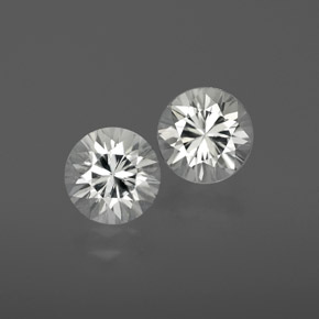 Gemas de Circón Blanco natural de 2.38 ct, Corte Redondo, VVS-VS