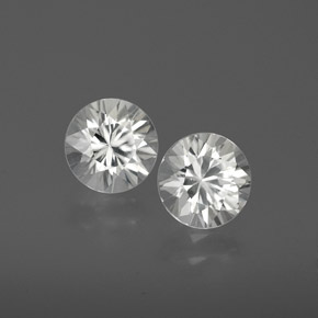 Gemas de Circón Blanco natural de 2.38 ct, Corte Redondo, VVS-VS