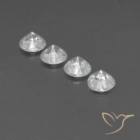 Gemas de Circón Blanco natural de 4.54 ct, Redondo, VVS-VS