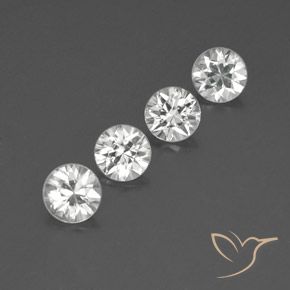 Gemas de Circón Blanco natural de 4.36 ct, Redondo, VVS-VS