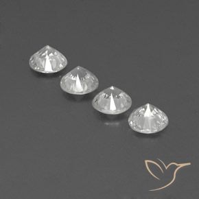 Gemas de Circón Blanco natural de 4.36 ct, Redondo, VVS-VS