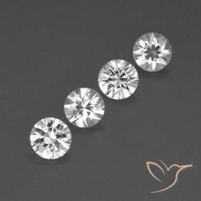 Gemas de Circón Blanco natural de 4.82 ct, Redondo, VVS-VS