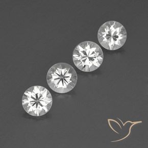 Gemas de Circón Blanco natural de 4.86 ct, Redondo, VVS-VS