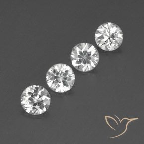 Gemas de Circón Blanco natural de 4.65 ct, Redondo, VVS-VS