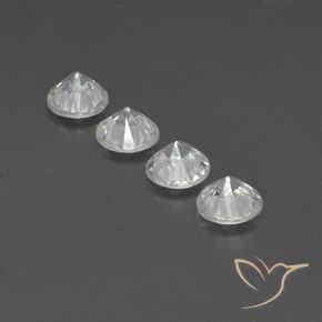 Gemas de Circón Blanco natural de 4.65 ct, Redondo, VVS-VS