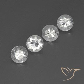 Gemas de Circón Blanco natural de 4.93 ct, Redondo, VVS-VS