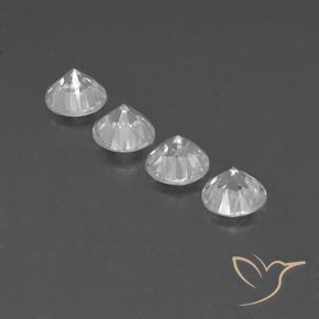 Gemas de Circón Blanco natural de 4.93 ct, Redondo, VVS-VS