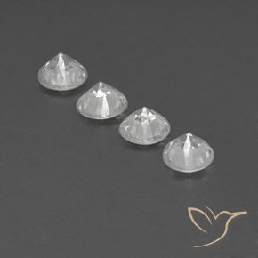 Gemas de Circón Blanco natural de 4.57 ct, Redondo, VVS-VS