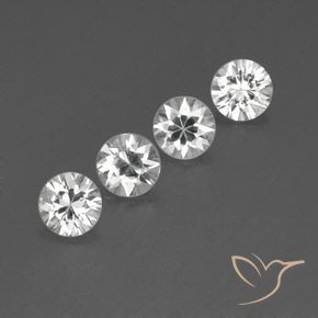 Gemas de Circón Blanco natural de 4.41 ct, Redondo, VVS-VS