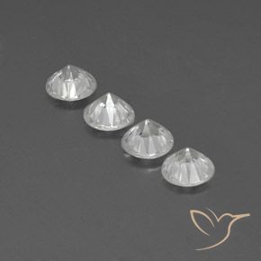 Gemas de Circón Blanco natural de 4.41 ct, Redondo, VVS-VS