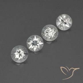Gemas de Circón Blanco claro natural de 4.72 ct, Redondo, VVS-VS